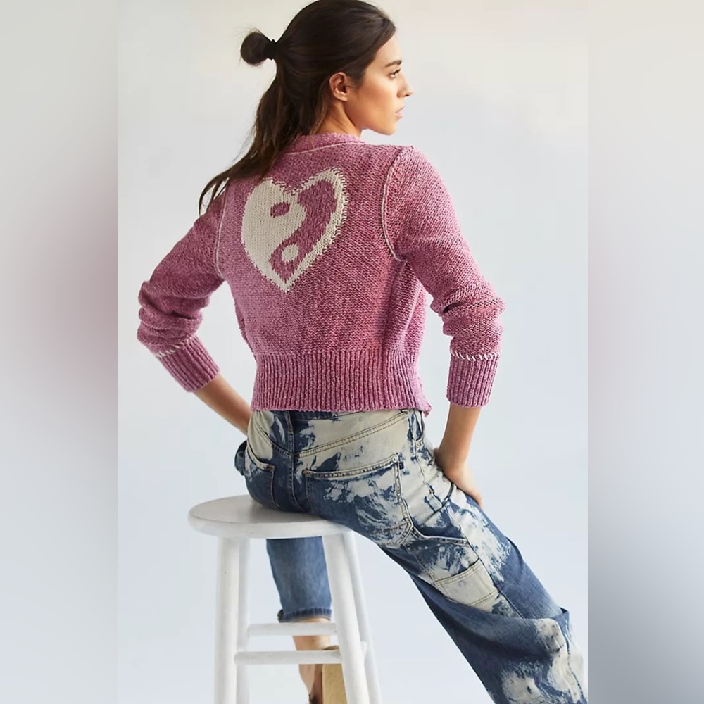 Anthropologie Pilcro Icon Cardigan Ying Yang in Light Purple